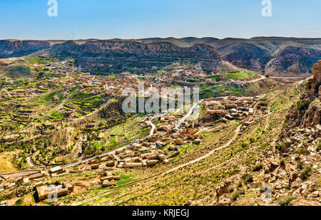 View of Toujane, a Berber mountain village in southern Tunisia. North Africa Stock Photo