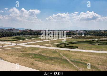 Hedges in front of the Caserta Royal Palace, Italy Stock Photo