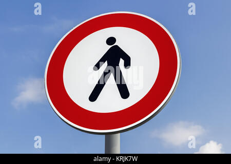 No pedestrian crossing sign Stock Photo