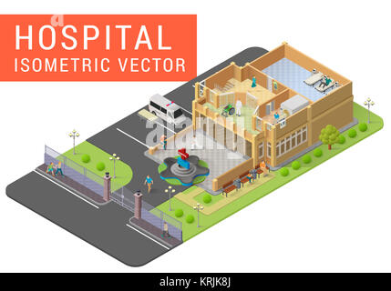 Isometric vector hospital