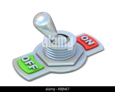 Retro toggle switch ON OFF isolated on white background. 3d ...
