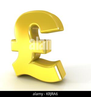 Pound 3D golden sign Stock Photo
