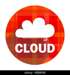 cloud red flat icon isolated Stock Photo