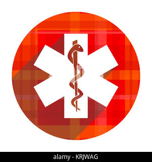 emergency red flat icon isolated Stock Photo