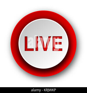 live red modern web icon on white background Stock Photo