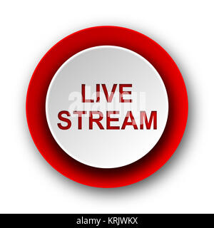 live stream red modern web icon on white background Stock Photo