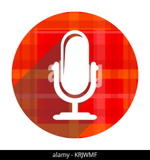 microphone red flat icon isolated Stock Photo