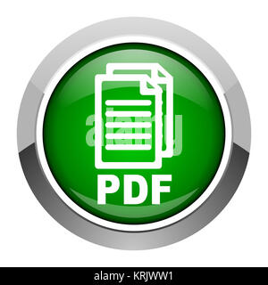 pdf green glossy icon on white background Stock Photo - Alamy