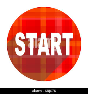 start red flat icon isolated Stock Photo