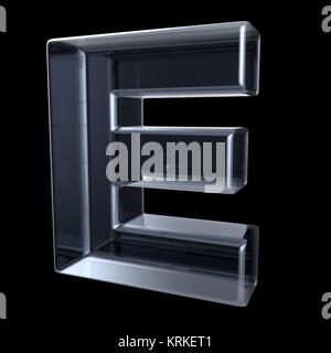 Transparent x-ray letter E. 3D Stock Photo