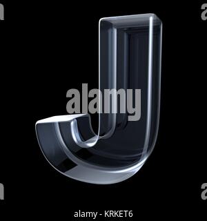 Transparent x-ray letter J. 3D Stock Photo