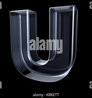 Transparent x-ray letter U. 3D Stock Photo