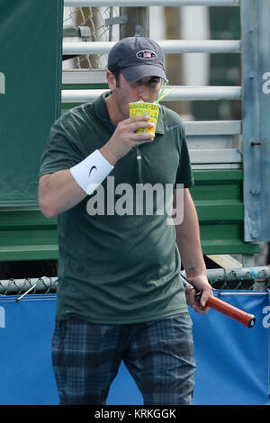 DELRAY BEACH, FL - NOVEMBER 21: Jason Biggs participates in The 26th Annual Chris Evert/Raymond James Pro-Celebrity Tennis Classic at the Delray Beach Tennis Center on November 21, 2015 in Delray Beach, Florida.   People:  Jason Biggs Stock Photo