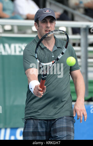 DELRAY BEACH, FL - NOVEMBER 21: Jason Biggs participates in The 26th Annual Chris Evert/Raymond James Pro-Celebrity Tennis Classic at the Delray Beach Tennis Center on November 21, 2015 in Delray Beach, Florida.   People:  Jason Biggs Stock Photo