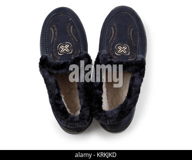 slippers with fur Stock Photo