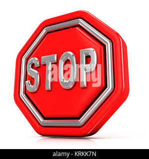 3d Rendered Stop Sign model of road sign stop. 3D rendering Stock Photo - Alamy