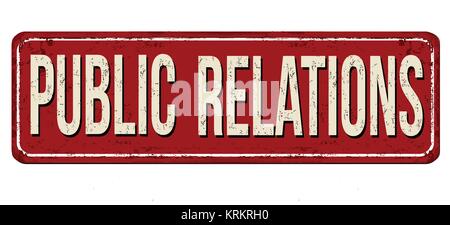 Public relations vintage rusty metal sign on a white background, vector illustration Stock Vector