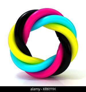 CMYK abstract circular sign Stock Photo