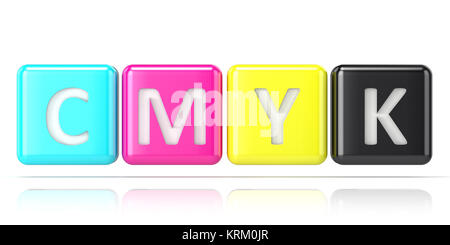 CMYK cubes. Abstract 3D Stock Photo