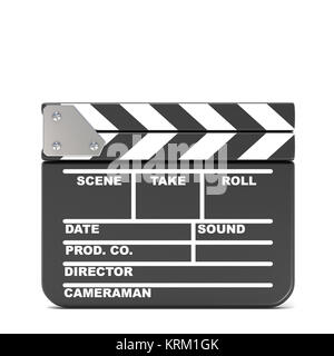 Movie clapperboard, closed. 3D Stock Photo
