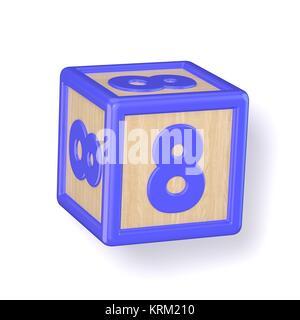 Number 8 EIGHT wooden alphabet blocks font rotated. 3D Stock Photo - Alamy