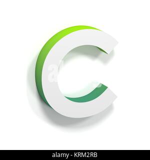 Green gradient and soft shadow letter C Stock Photo
