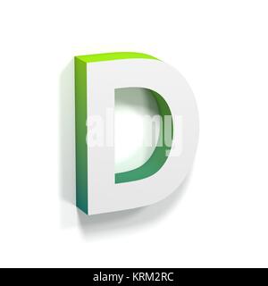 Green gradient and soft shadow letter D Stock Photo