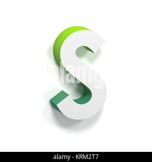 Green gradient and soft shadow letter S Stock Photo