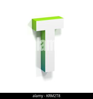 Green gradient and soft shadow letter T Stock Photo