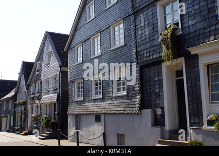 typical houses of the bergisch land in the historic center Stock Photo