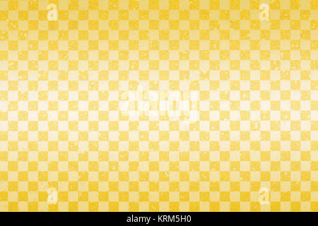 Japanese gold checkered pattern paper texture background Stock Photo