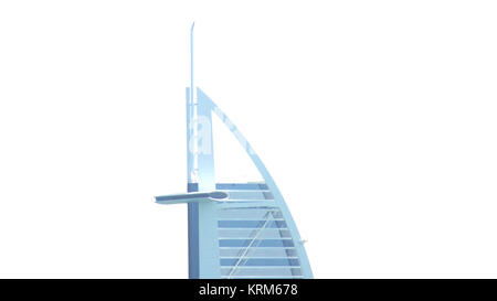 DUBAI, UNITED ARAB EMIRATES - MARCH 30th, 2014: Burj Al Arab is a luxury 7 stars hotel classed as one of the most luxurious in the world. Is built on an artificial island. Stock Photo