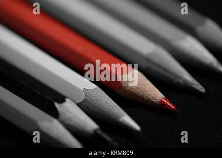 pencils lie on a table Stock Photo