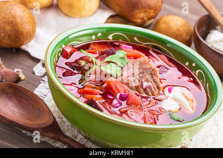 Borscht angled view Stock Photo