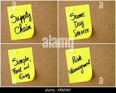 Collage of Business Acronyms written on paper note Stock Photo