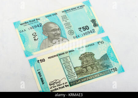 £ 50 Note Sample Indian 50 rupee paper currency new note front and back side design ...