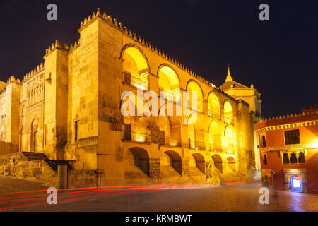 Mezquita at night in Cordoba, Spain Stock Photo