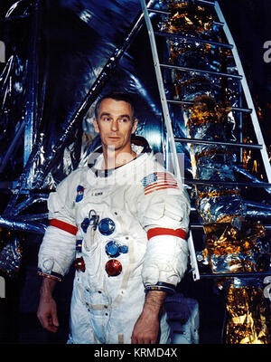 Apollo 17 Commander Gene Cernan viewed the Moon landing display at the ...