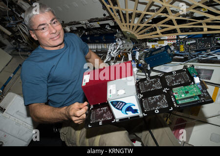 ISS-53 Mark Vande Hei works inside the Destiny lab Stock Photo