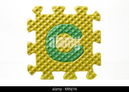 rubber puzzle with letter c Stock Photo