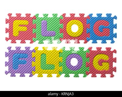word flog formed from letter puzzle Stock Photo