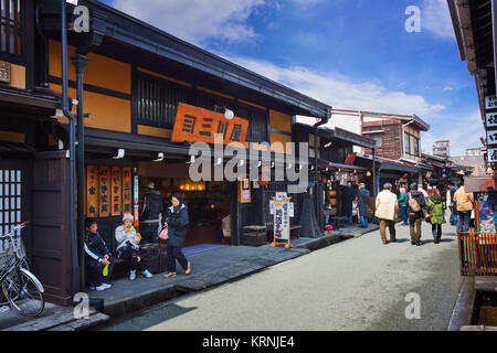 Unidentified people at Sannomachi Street, the old town area which has museums and old private houses, some survive from Edo period Stock Photo