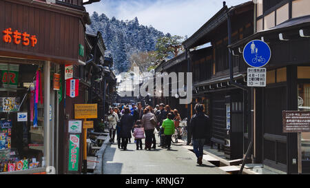 Unidentified people at Sannomachi Street, the old town area which has museums and old private houses, some survive from Edo period Stock Photo