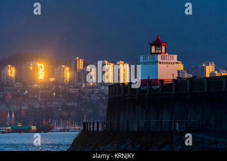 Brockton Point Lighthouse, Stanley Park, Vancouver, British Columbia, Canada. Stock Photo