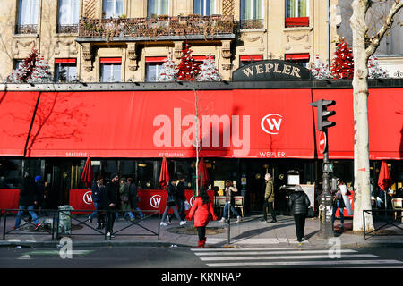 Brasserie Wepler, Place de Clichy, Paris - France Stock Photo