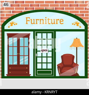 Furniture shop vector detailed design. facade Stock Photo