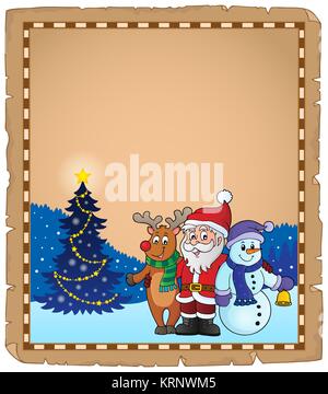 Christmas characters theme parchment 2 Stock Photo