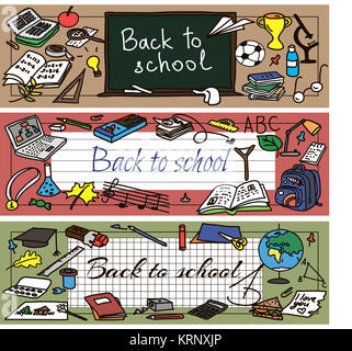 back to school doodle set Stock Photo