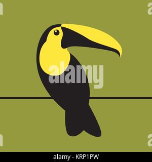toucan bird  vector illustration flat style   profile view Stock Vector