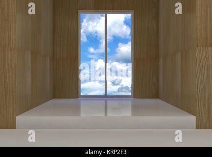 Room with clouds view Stock Photo